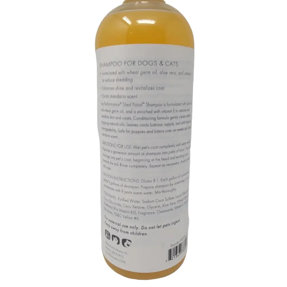 Top Performance Shed Patrol De-Shedding Dog and Cat Shampoo 17-Oz Mandarin Scent